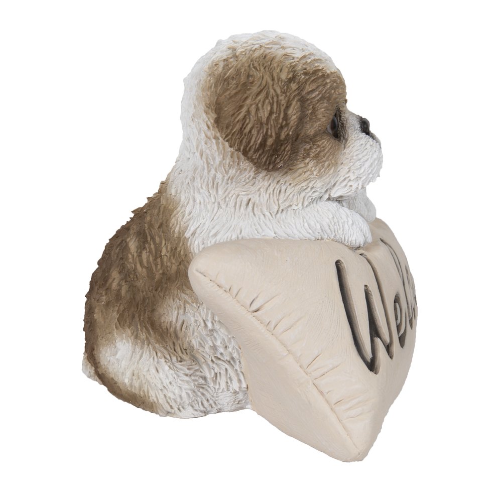 Brown & White Shih Tzu W/Welcome Sign. Picture 1