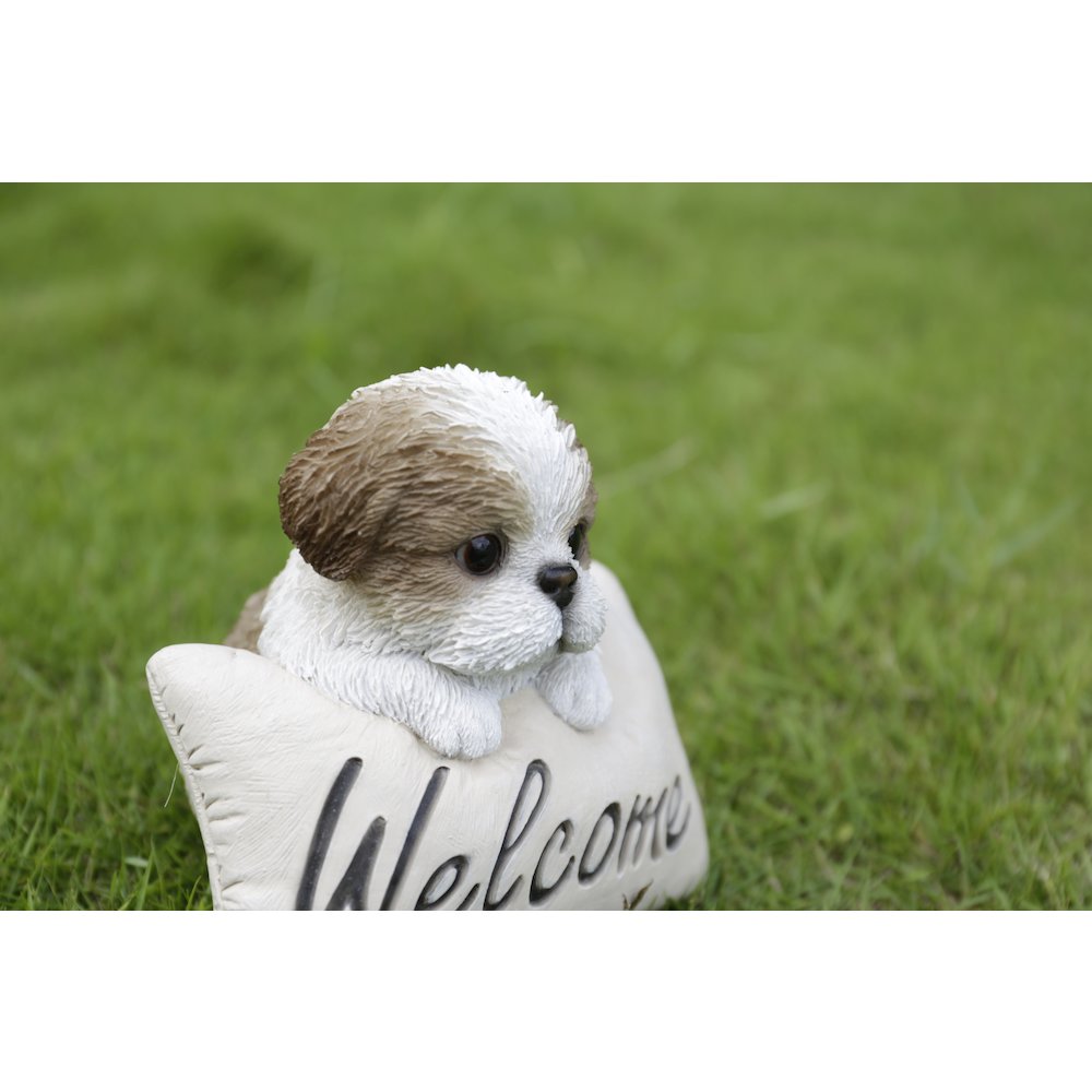 Brown & White Shih Tzu W/Welcome Sign. Picture 6