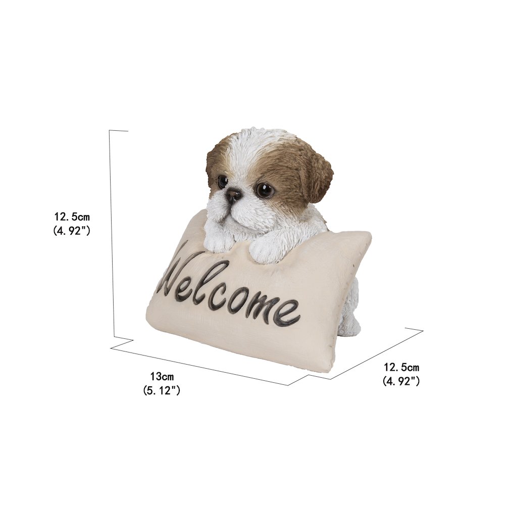 Brown & White Shih Tzu W/Welcome Sign. Picture 5