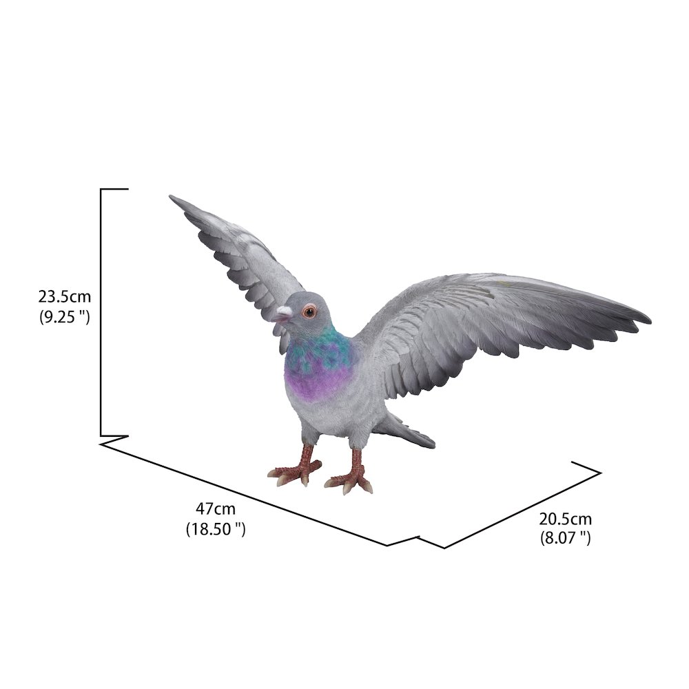 Grey Pigeon with Coloured Neck Statue. Picture 5
