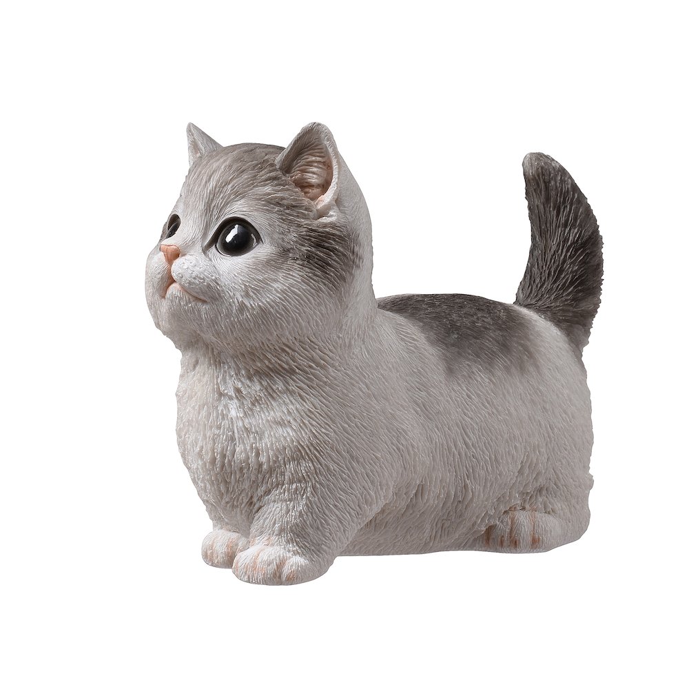 Sitting Cat Kitten Statue-Gray. Picture 5