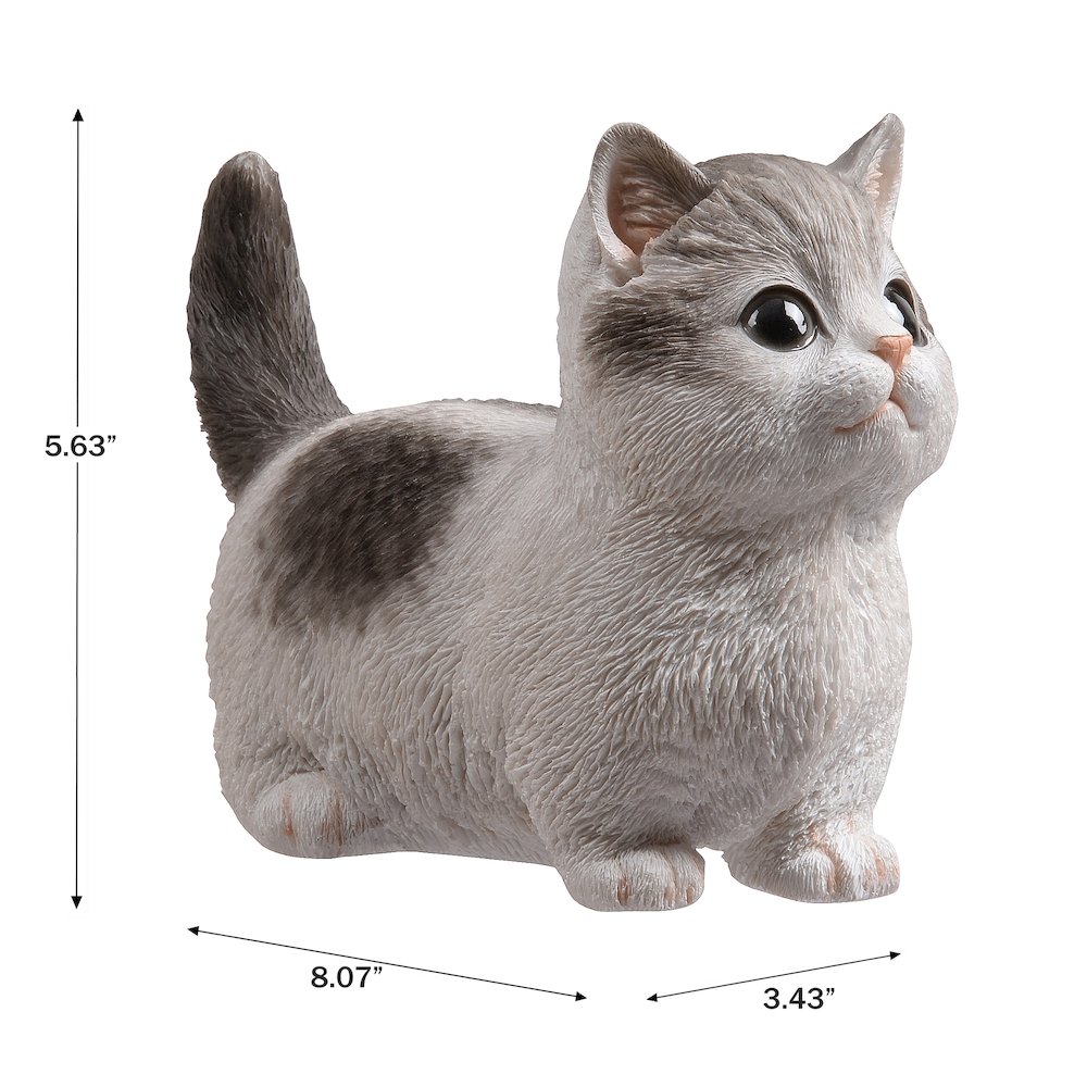 Sitting Cat Kitten Statue-Gray. Picture 3