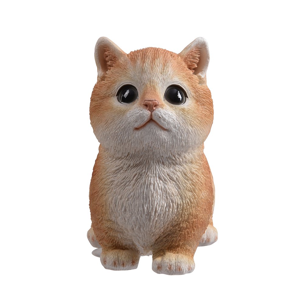 Sitting Cat Orange Tabby Statue. Picture 1