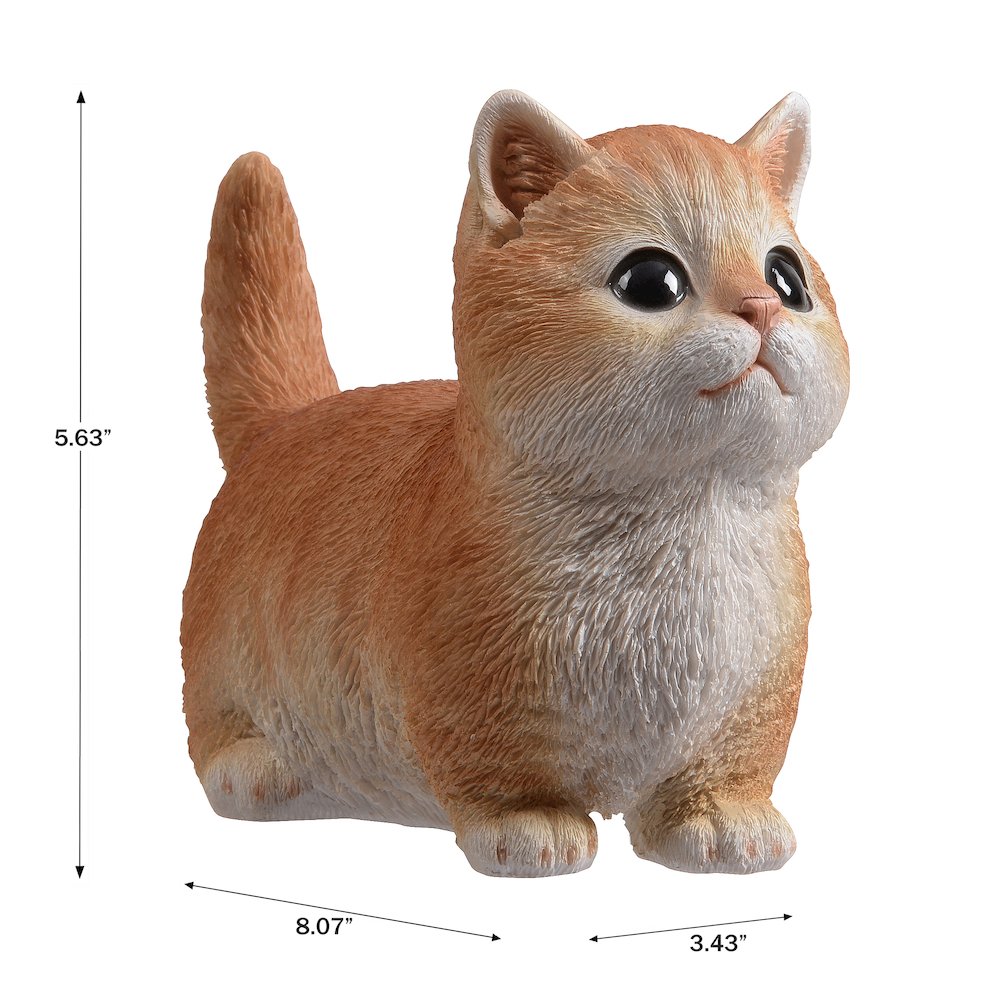 Sitting Cat Orange Tabby Statue. Picture 3