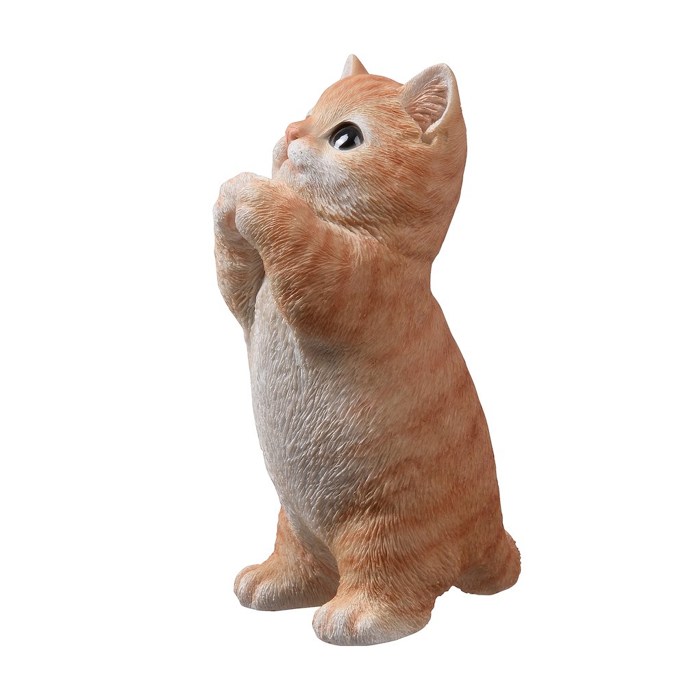 7" H Orange Tabby Cat Praying. Picture 4