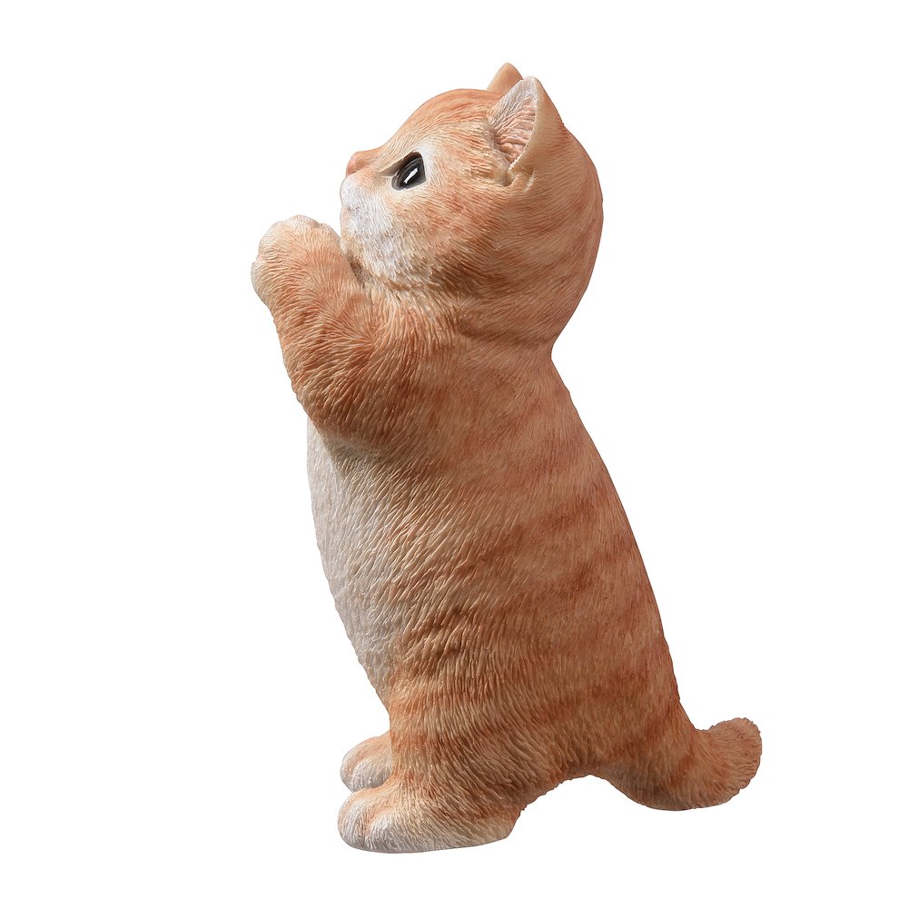 7" H Orange Tabby Cat Praying. Picture 5