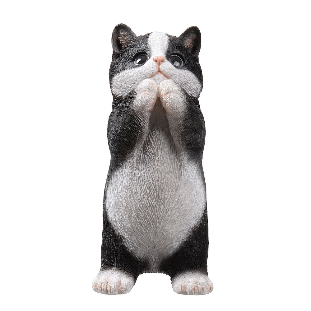 7" H Cow Cat Kitten Statue Praying. Picture 1