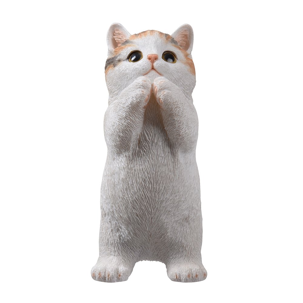 7" H Calico Cat Kitten Statue Praying. Picture 1
