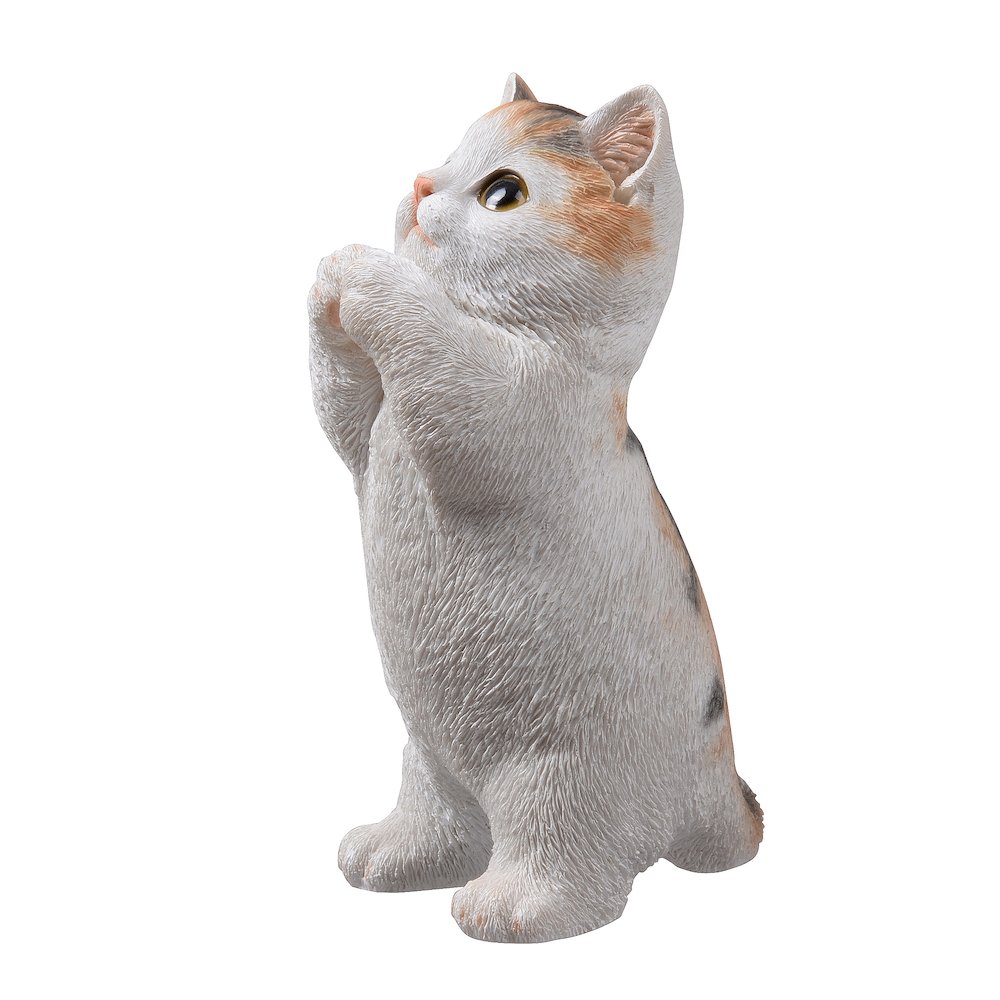 7" H Calico Cat Kitten Statue Praying. Picture 5
