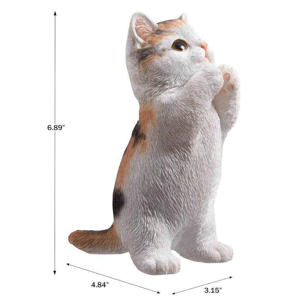 7" H Calico Cat Kitten Statue Praying. Picture 3