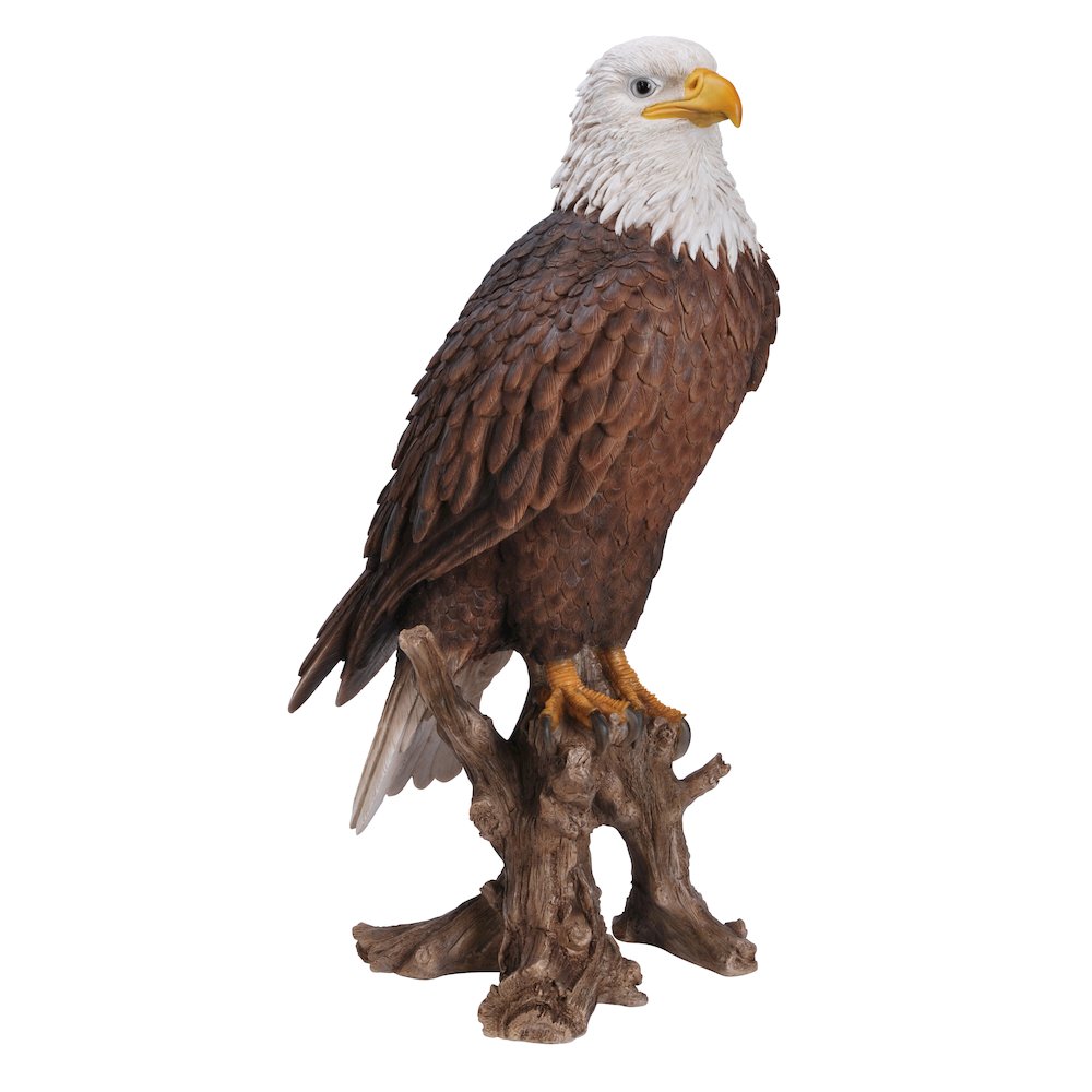 Large Bald Eagle On Stump Statue. Picture 5