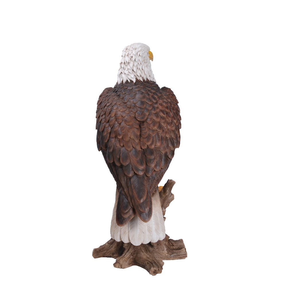 Large Bald Eagle On Stump Statue. Picture 3