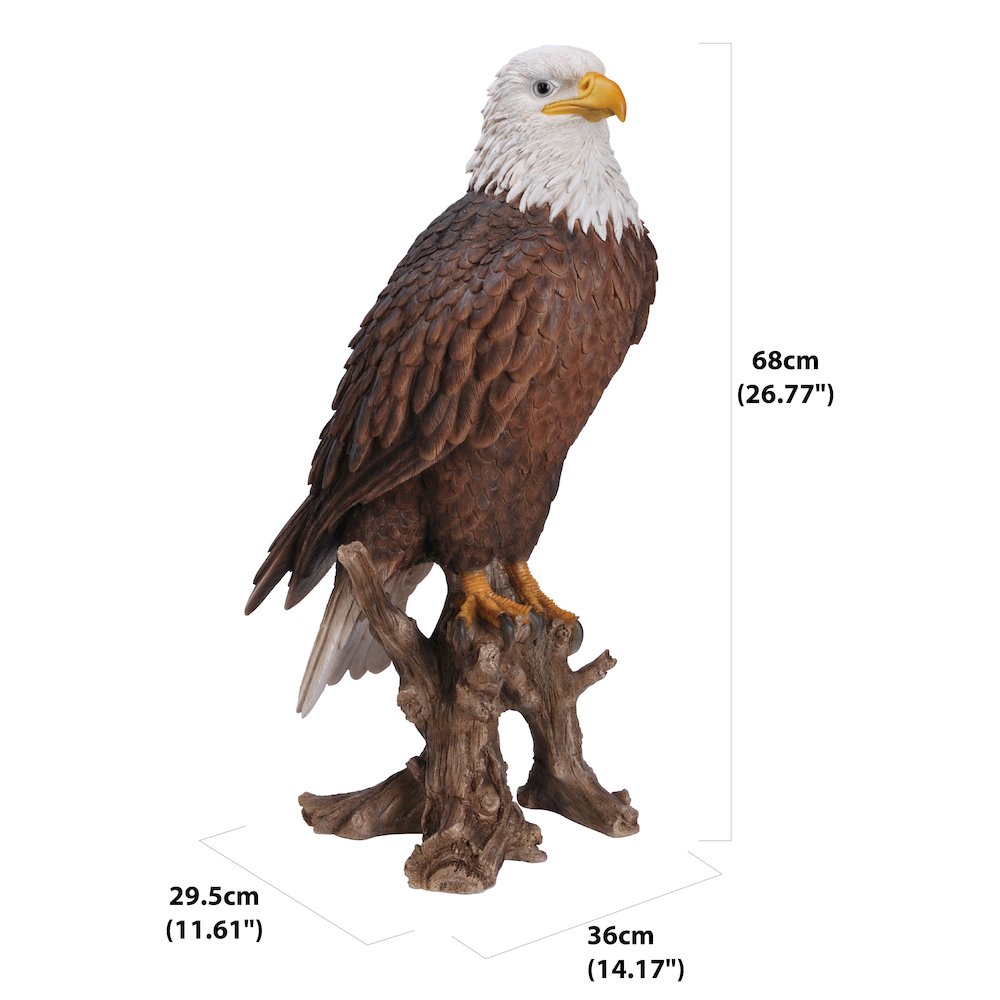 Large Bald Eagle On Stump Statue. Picture 4