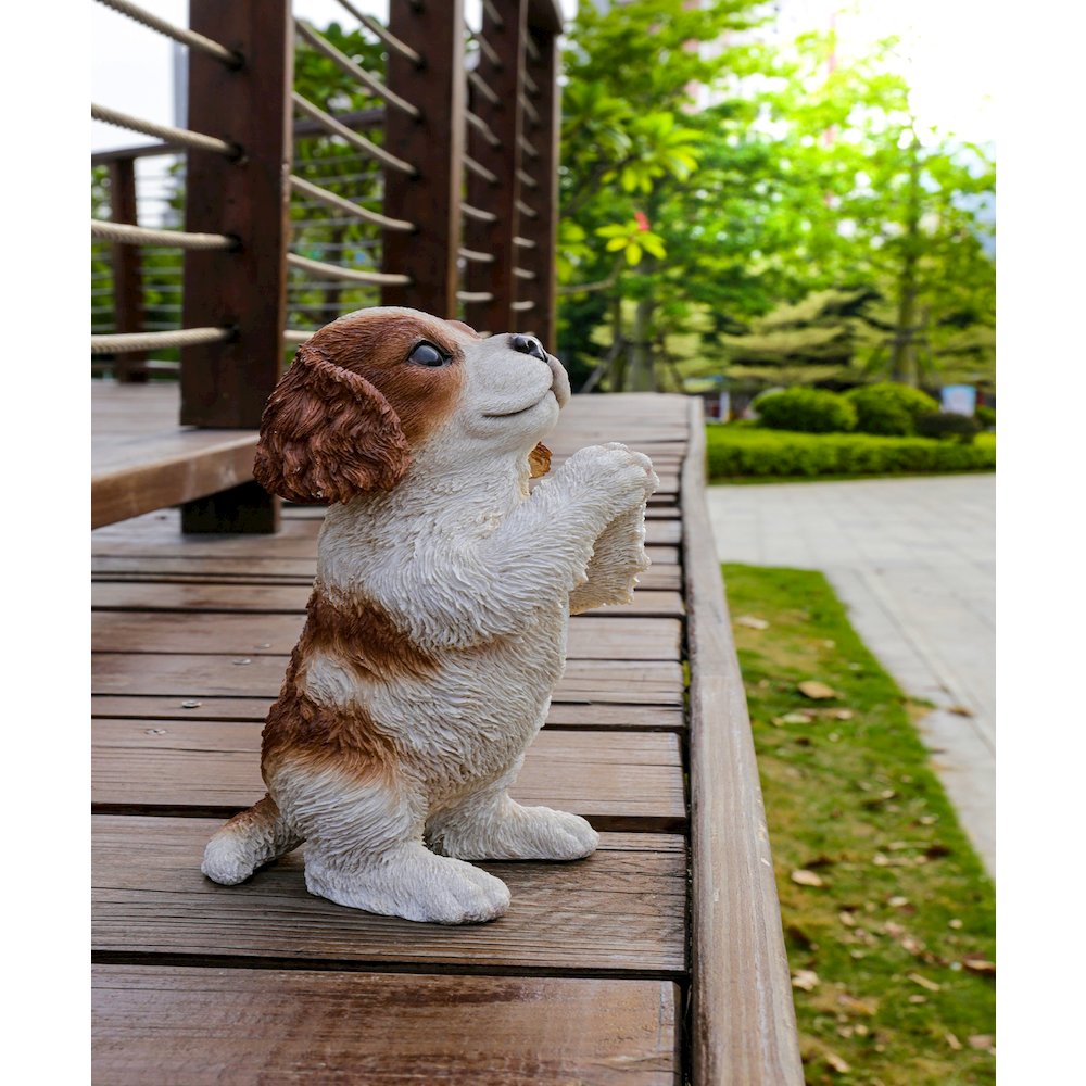 Praying Cavalier King Charles Spaniel Puppy Statue. Picture 7