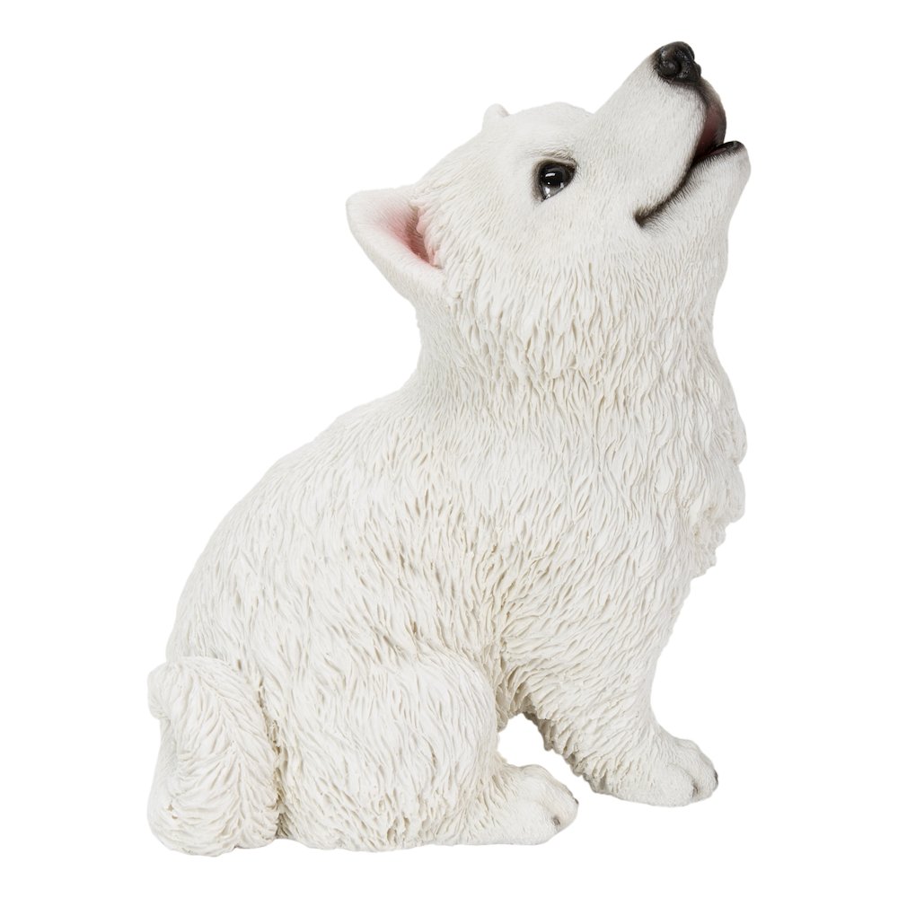 Howling American Eskimo Puppy Statue. Picture 2