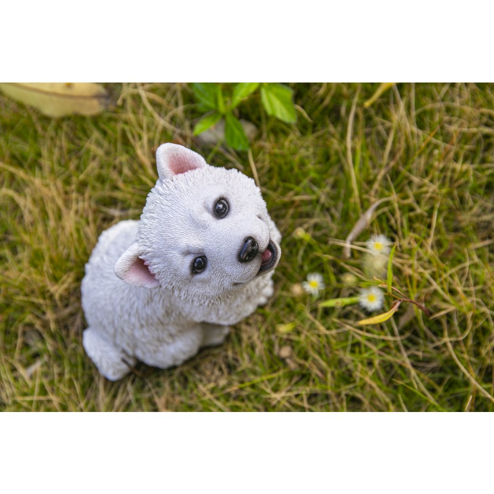 Howling American Eskimo Puppy Statue. Picture 7