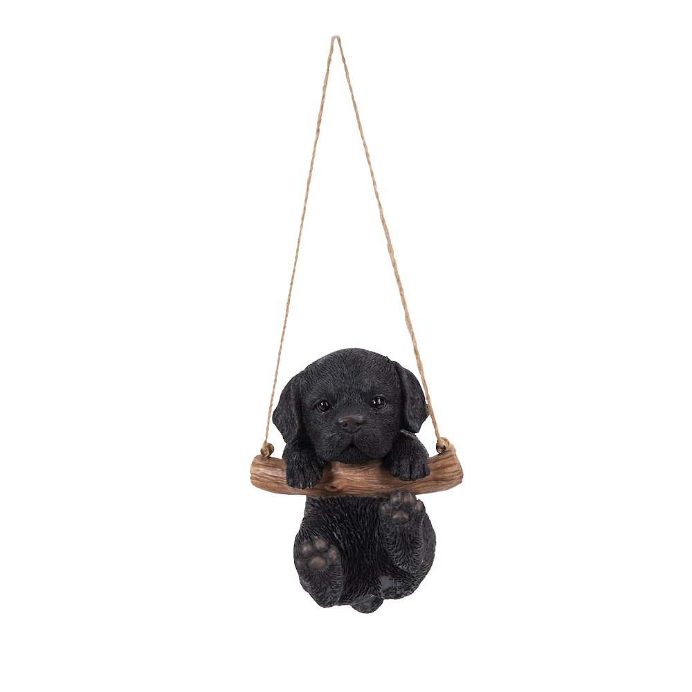 Hanging Black Lab Puppy Statue. Picture 2
