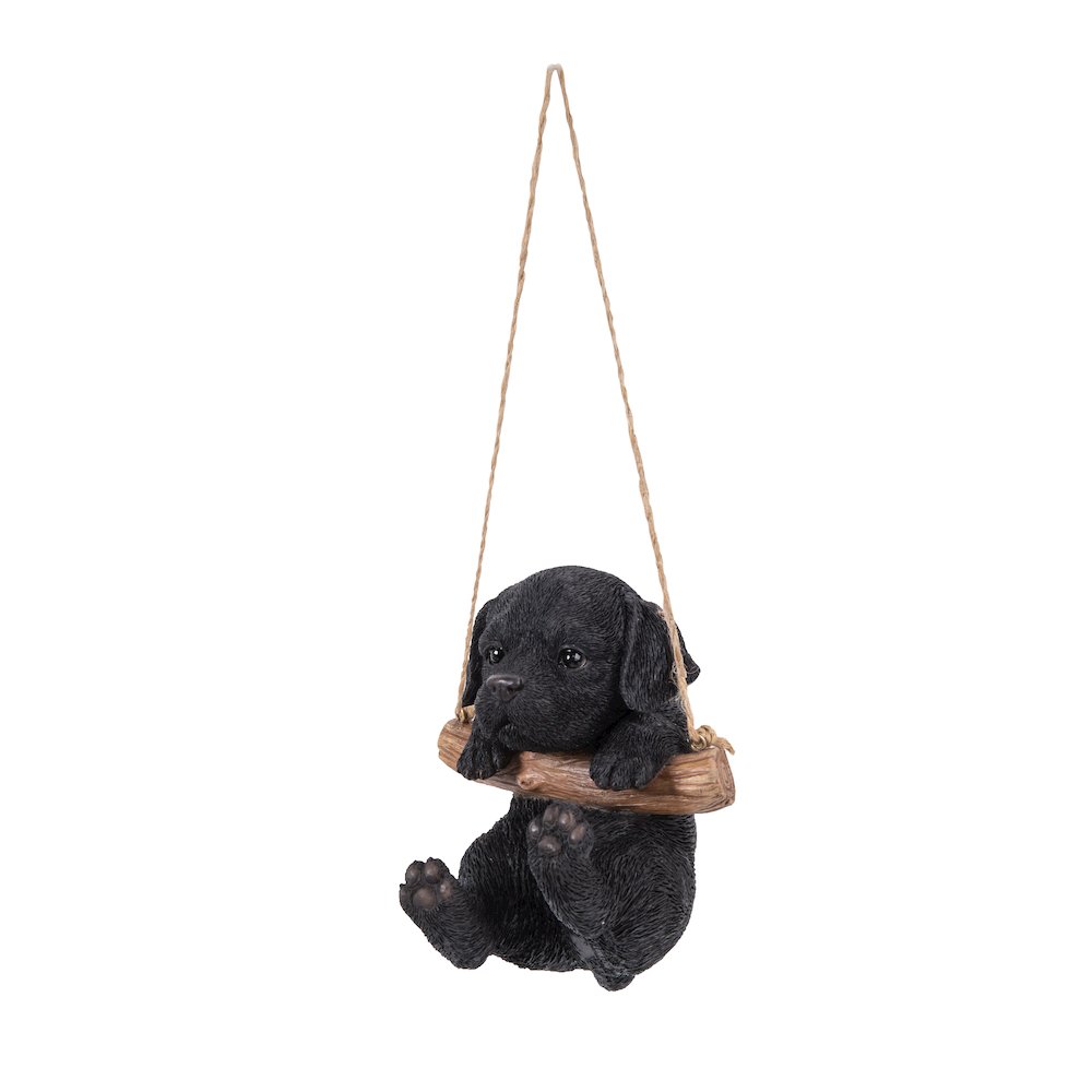 Hanging Black Lab Puppy Statue. Picture 3