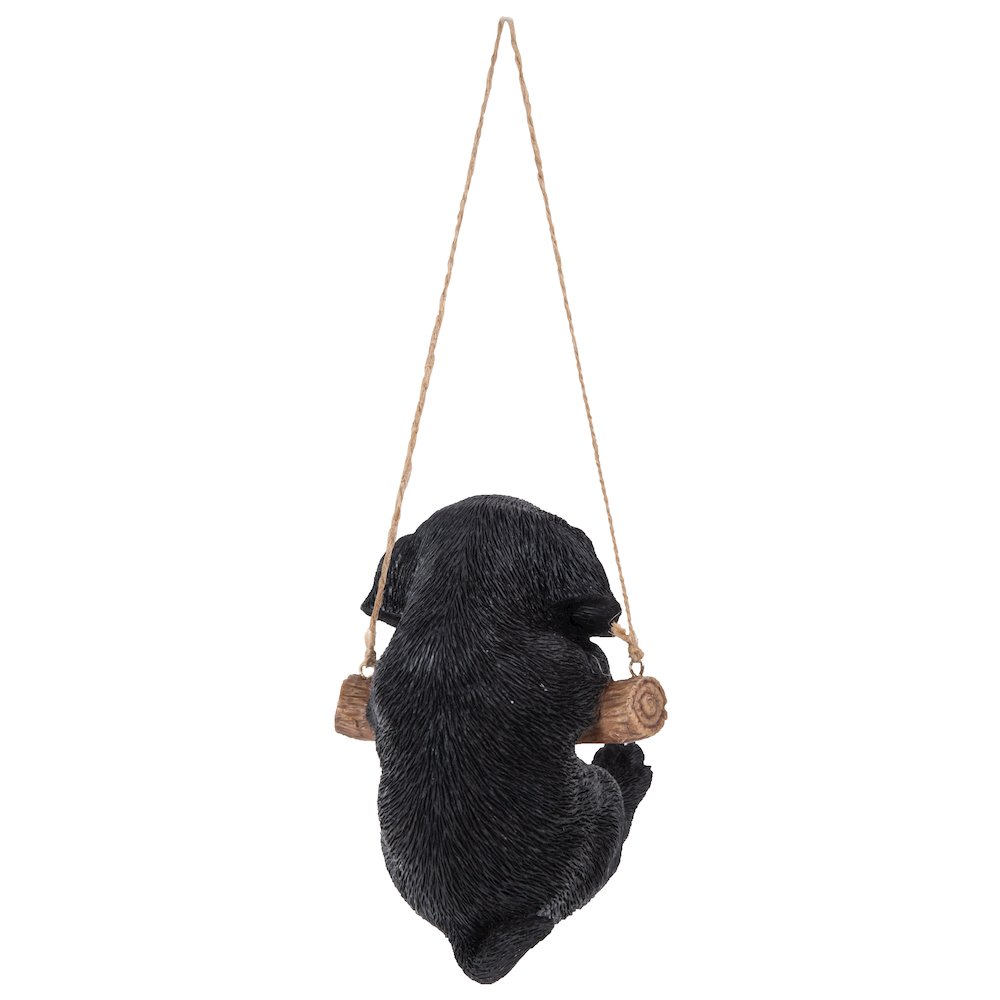 Hanging Black Lab Puppy Statue. Picture 4