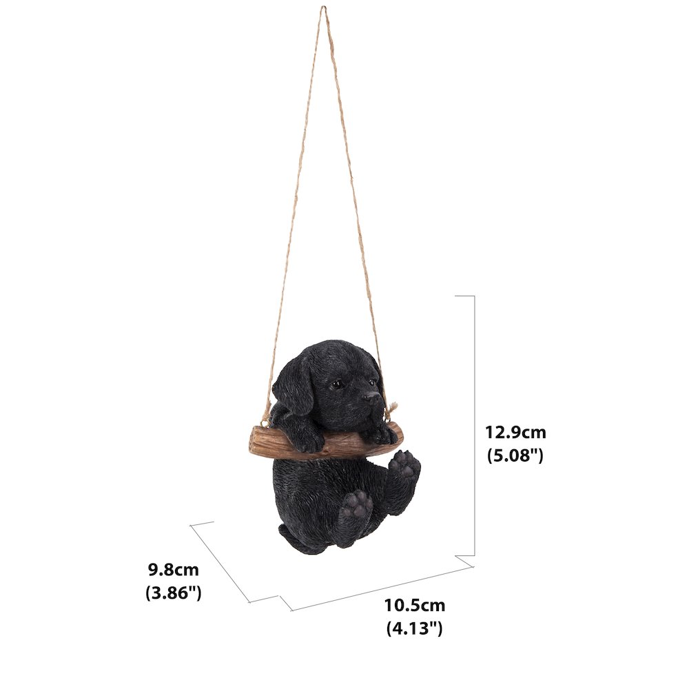 Hanging Black Lab Puppy Statue. Picture 5