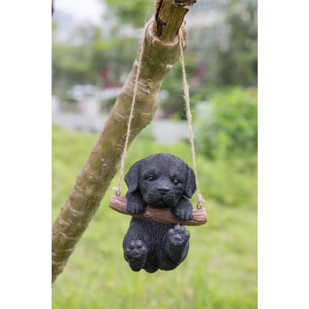 Hanging Black Lab Puppy Statue. Picture 6