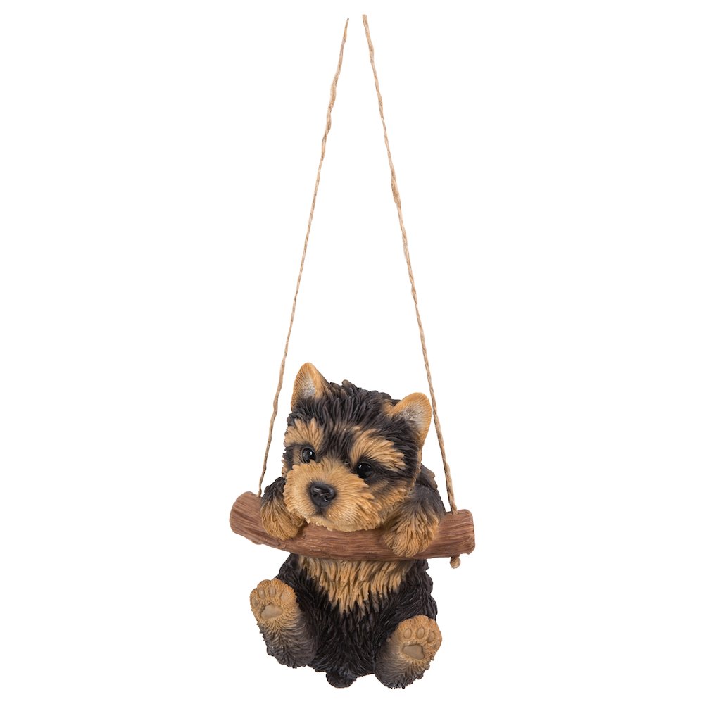 Hanging Yorkshire Terrier Puppy Statue. Picture 2