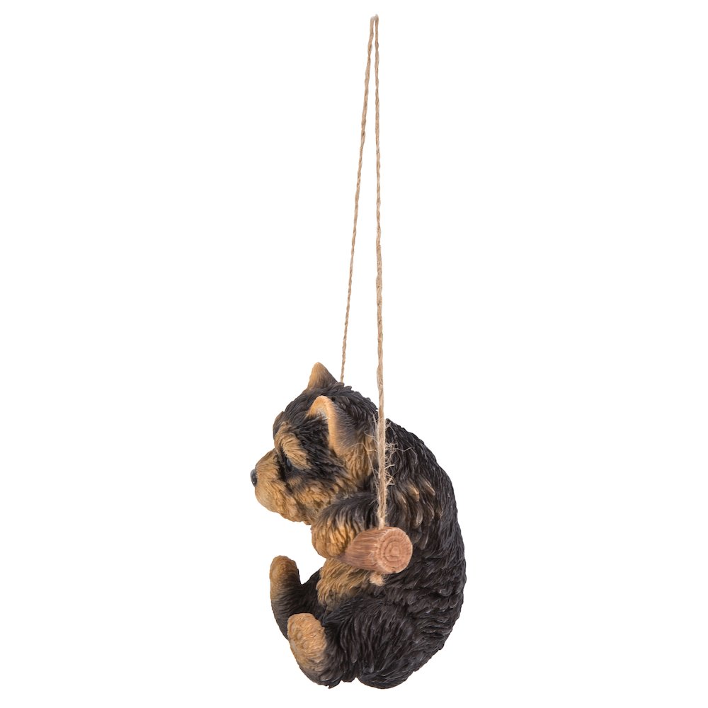 Hanging Yorkshire Terrier Puppy Statue. Picture 3