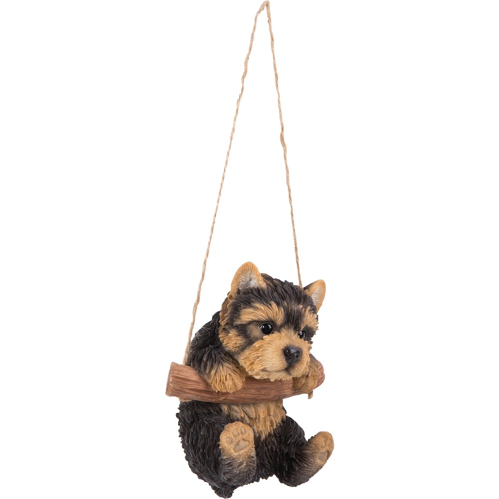 Hanging Yorkshire Terrier Puppy Statue. Picture 1