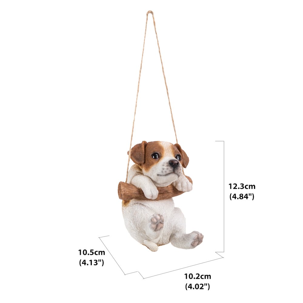 Hanging Jack Russell Terrier Puppy Statue. Picture 1