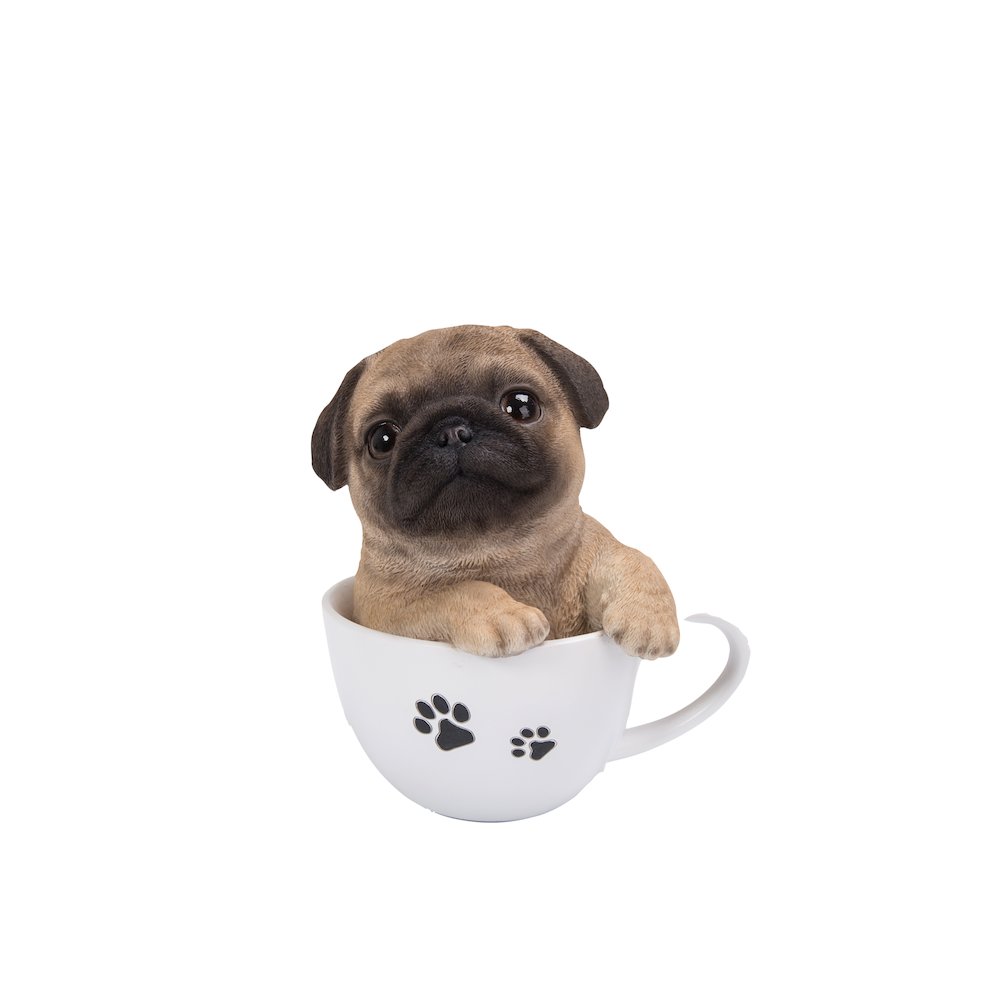 Teacup Pug Puppy Statue. Picture 1