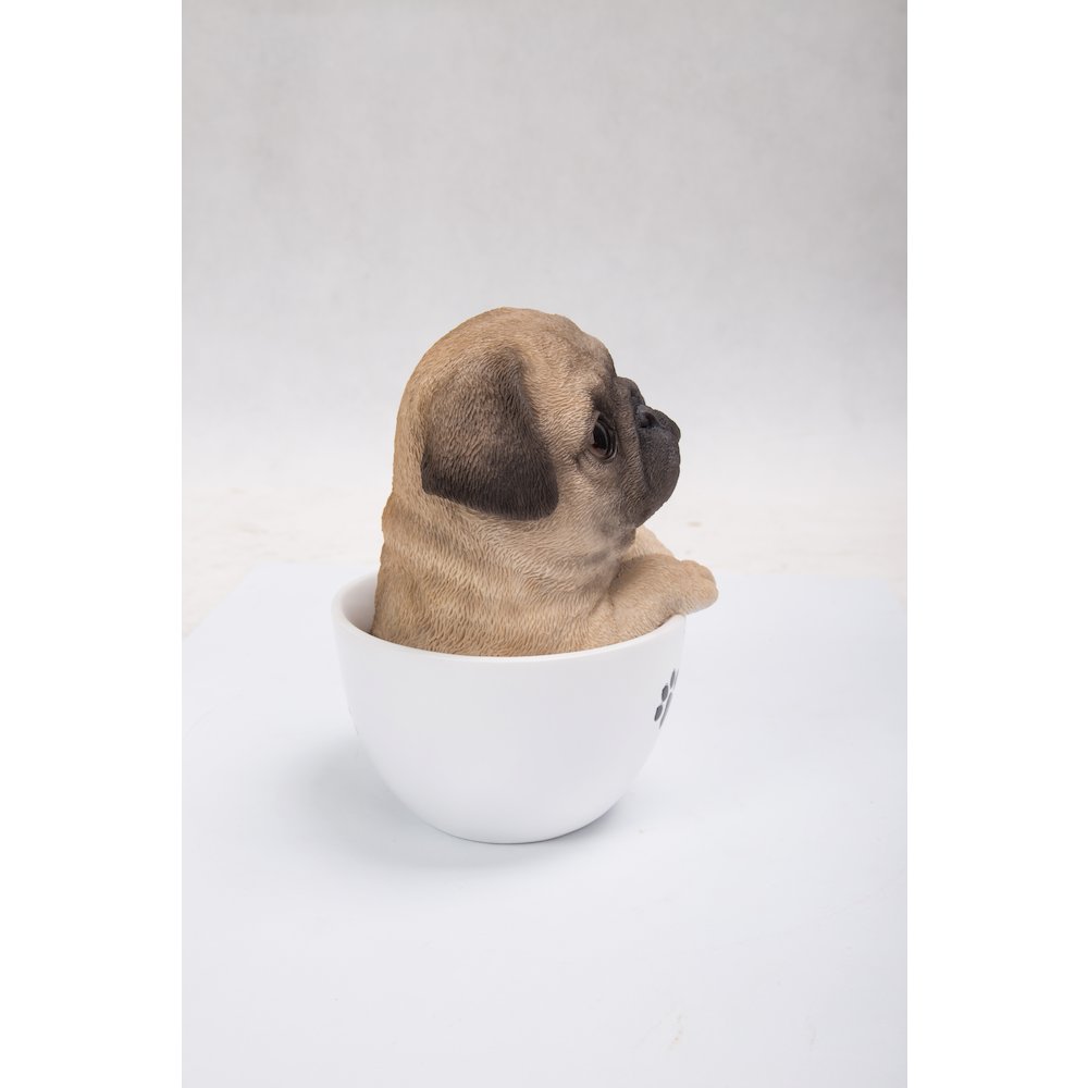 Teacup Pug Puppy Statue. Picture 3