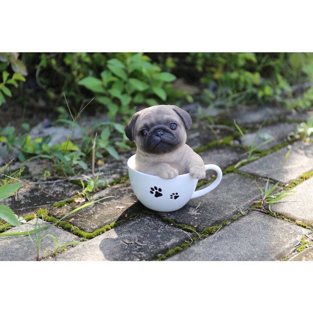 Teacup Pug Puppy Statue. Picture 8