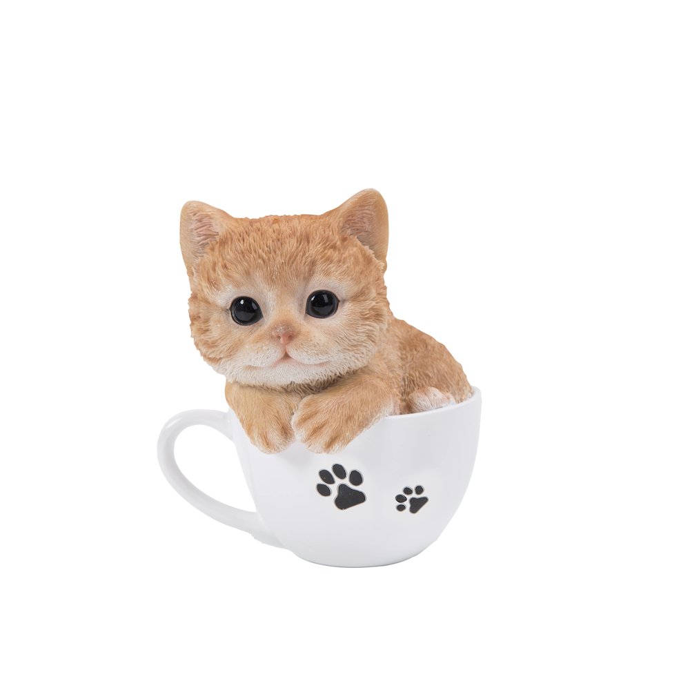 Teacup Kitten Orange Tabby Statue. Picture 2