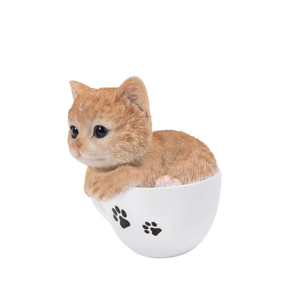 Teacup Kitten Orange Tabby Statue. Picture 4