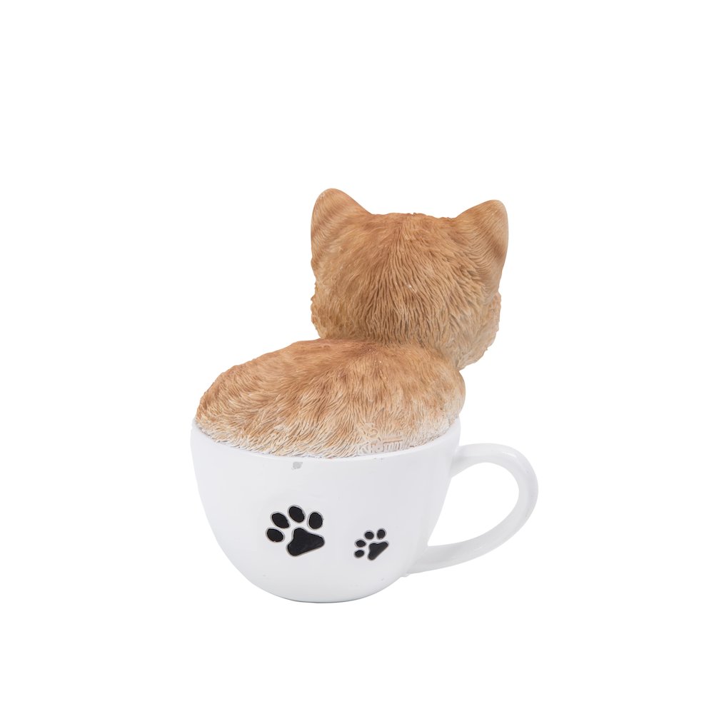 Teacup Kitten Orange Tabby Statue. Picture 3