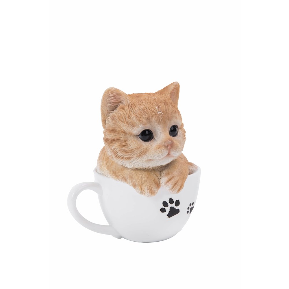 Teacup Kitten Orange Tabby Statue. Picture 6