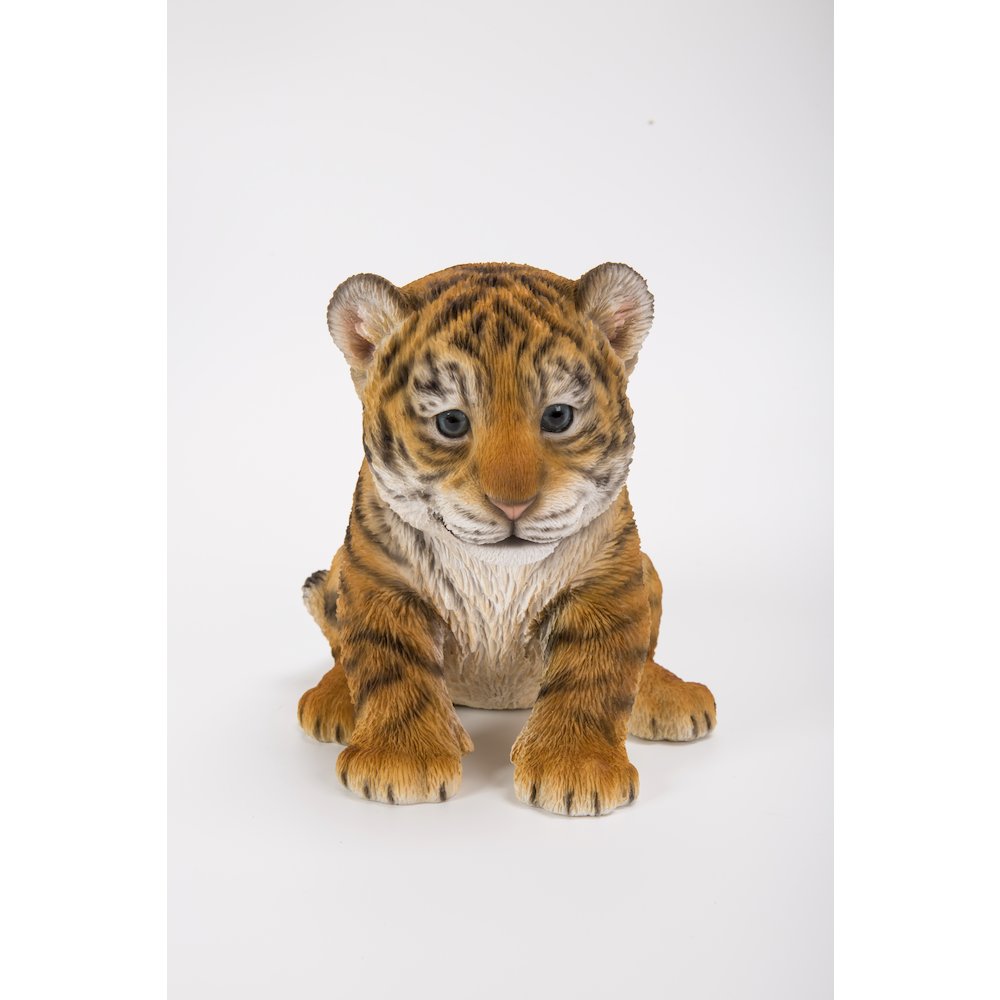 Sitting Tiger Cub Statue. Picture 1