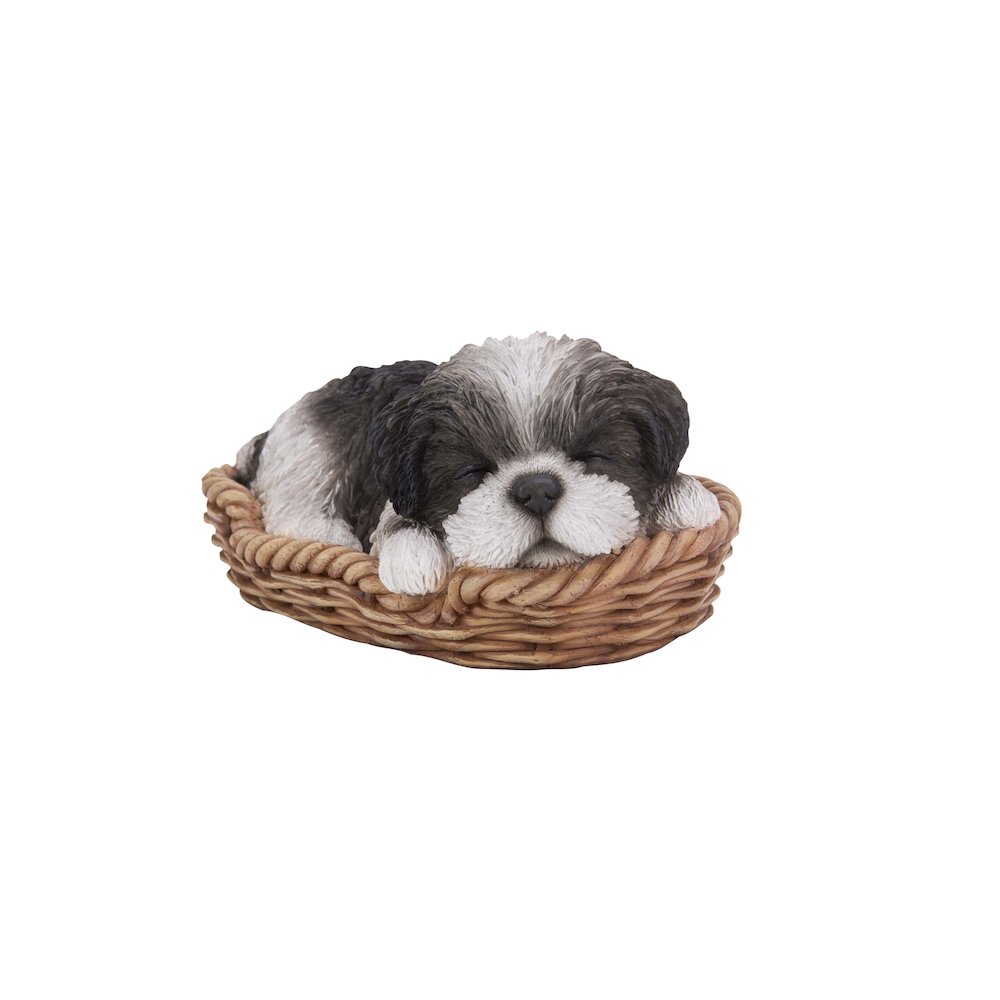 Wicker Basket Shih Tzu Statue. Picture 2