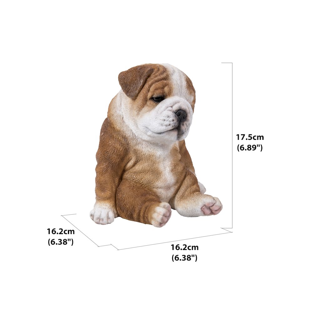Sitting Sleepy Bulldog Puppy Statue. Picture 5