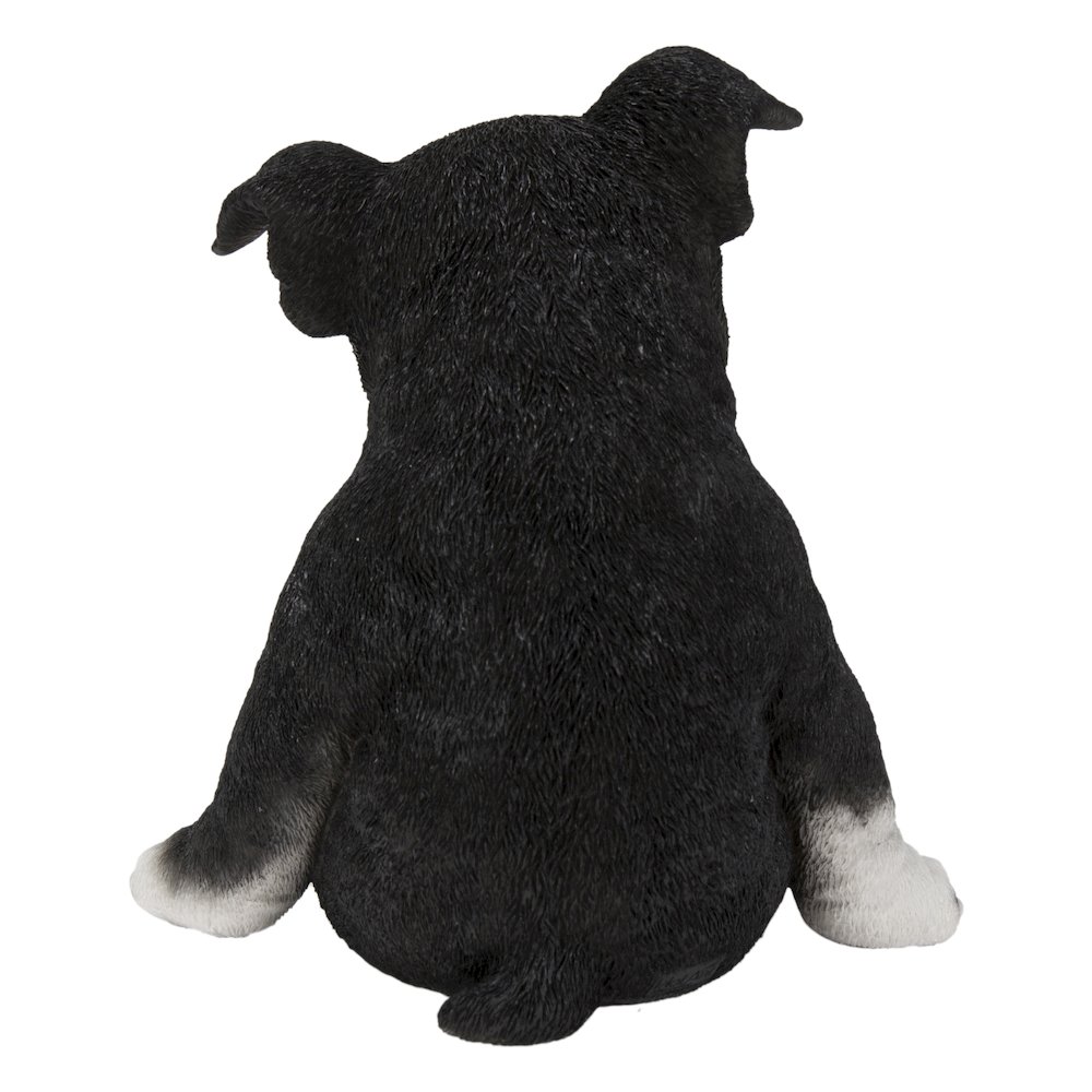Sleepy Boston Terrier Puppy Statue Sitting. Picture 4