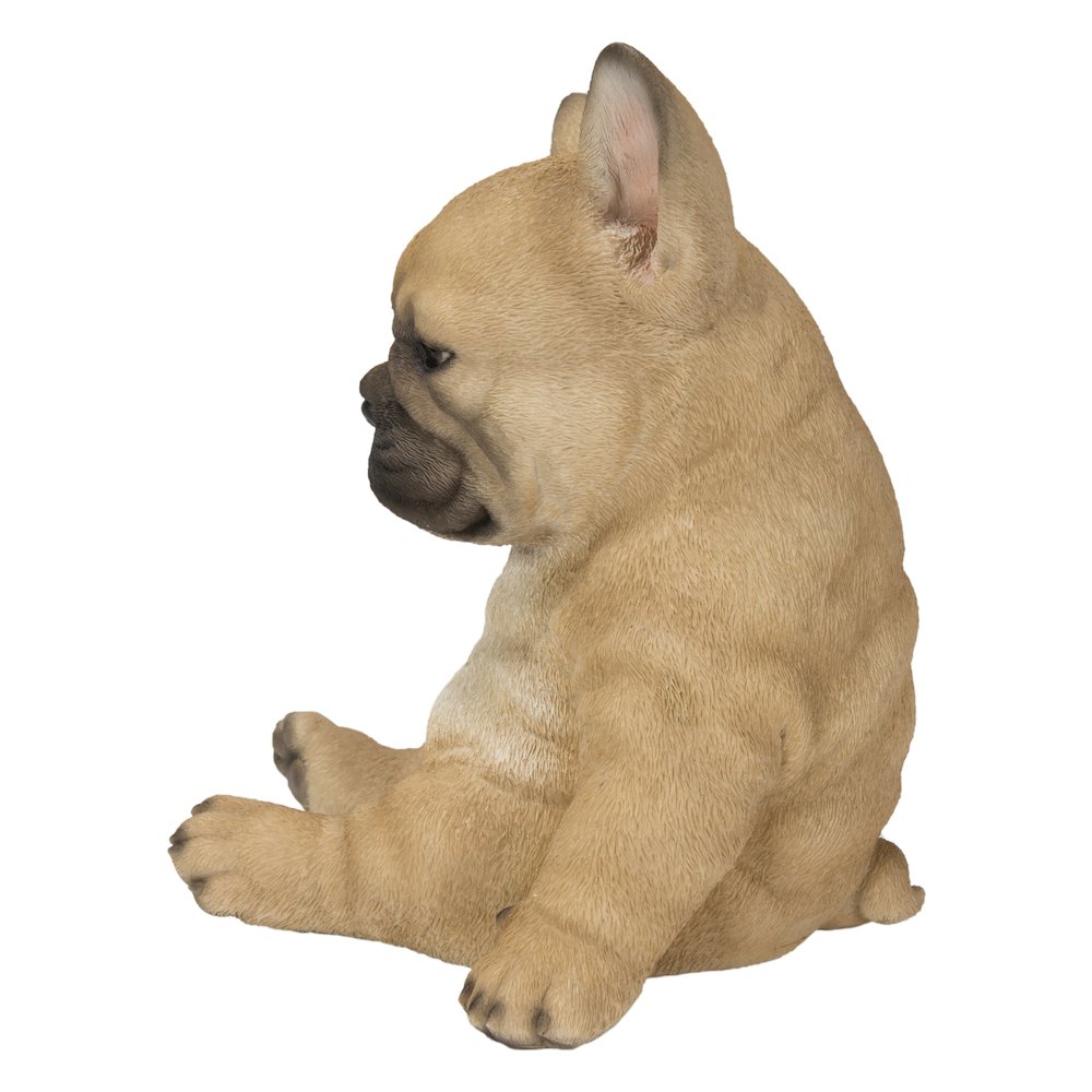 Sleepy French Bulldog Puppy Statue Sitting. Picture 3