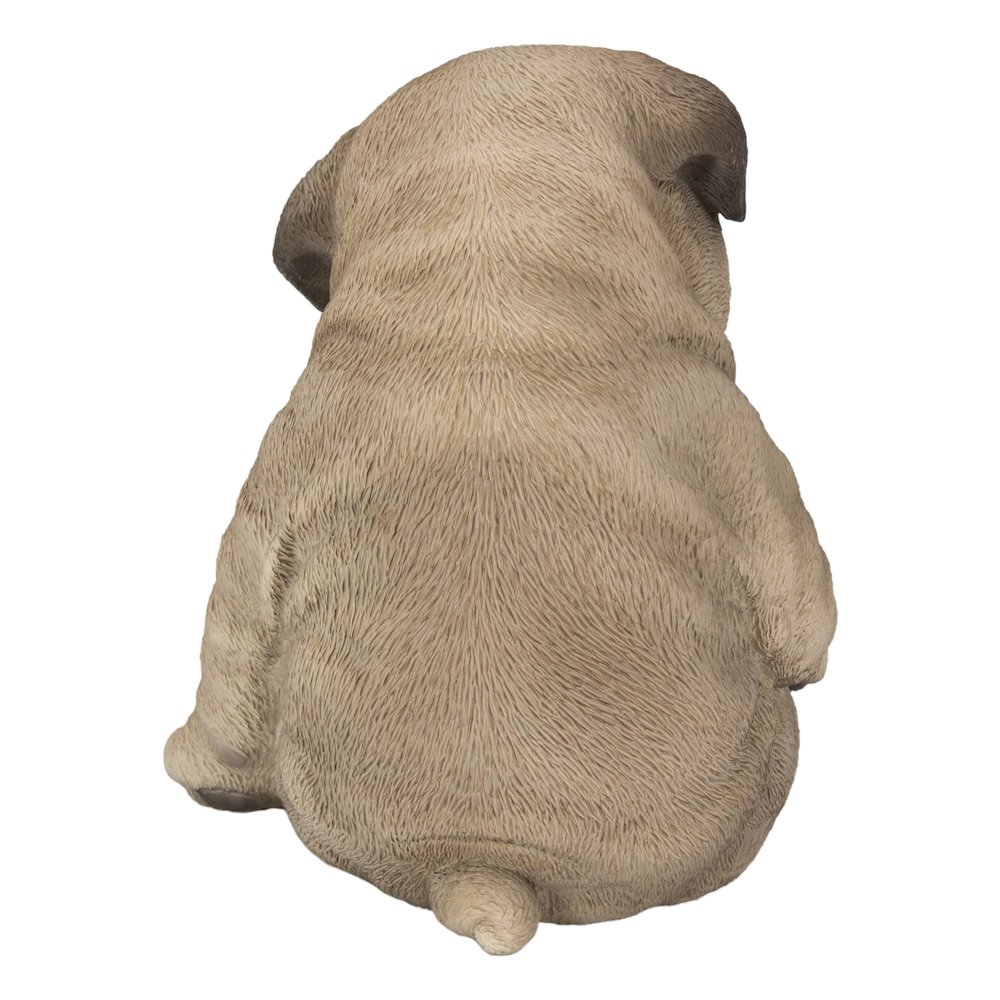 Sleepy Pug Puppy Statue Sitting. Picture 4