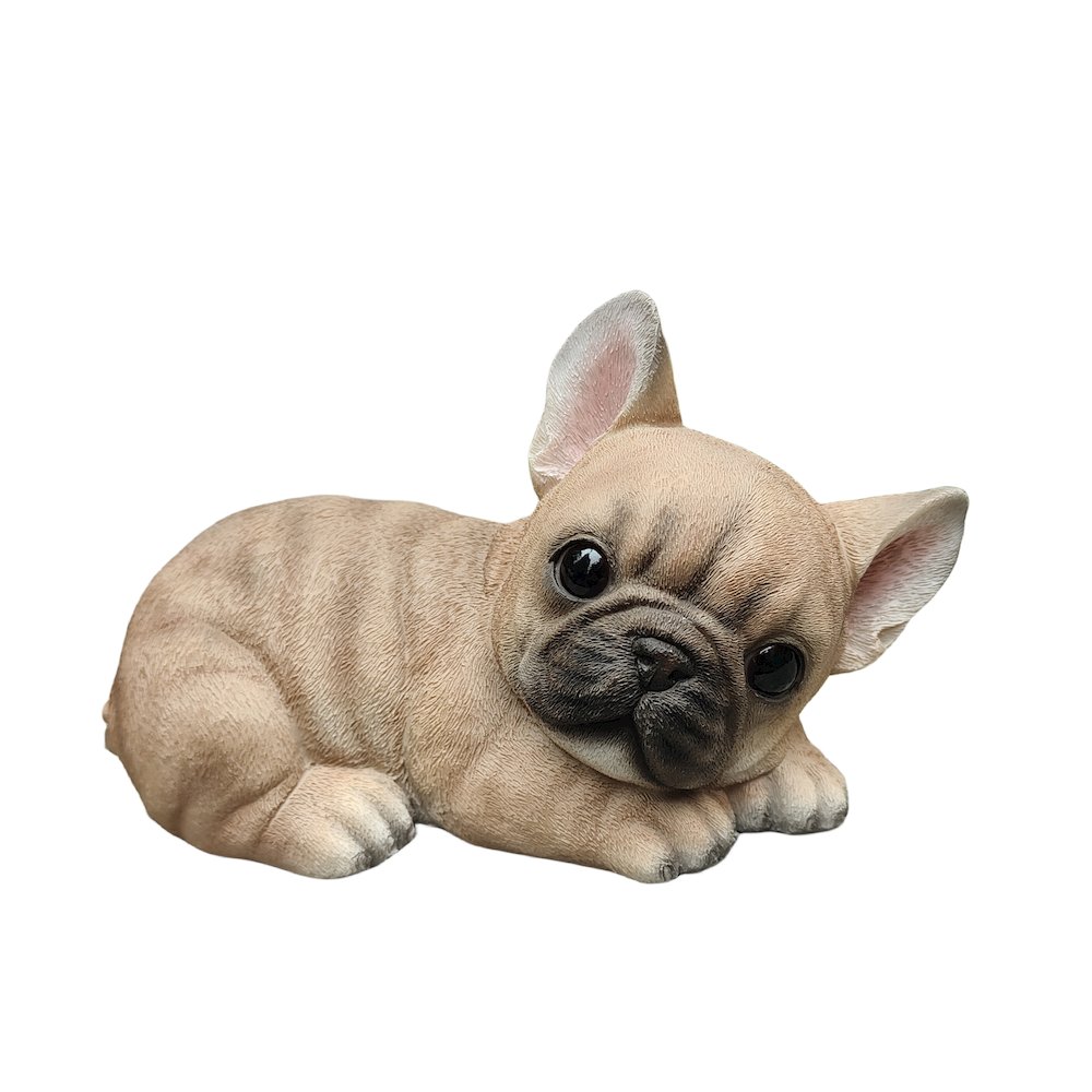 Bulldog Bliss: Polyresin Resting French Bulldog in Rich Brown. Picture 1
