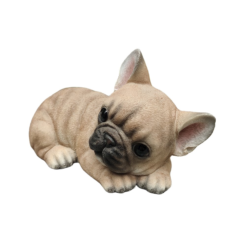 Bulldog Bliss: Polyresin Resting French Bulldog in Rich Brown. Picture 4