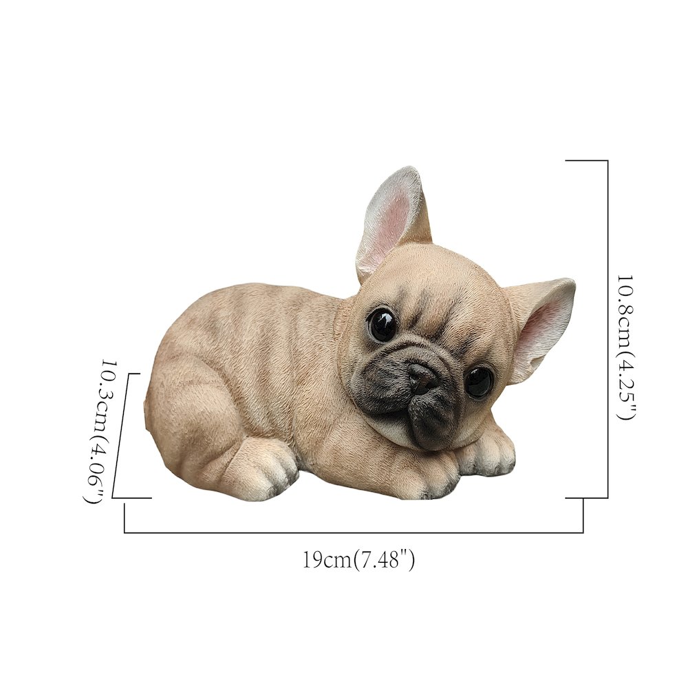 Bulldog Bliss: Polyresin Resting French Bulldog in Rich Brown. Picture 3