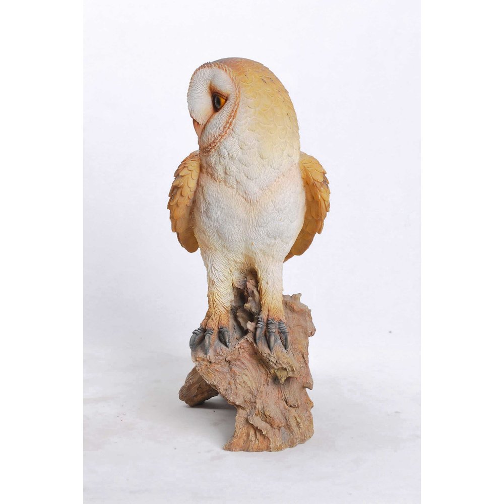 Barn Owl On Branch Statue. Picture 4