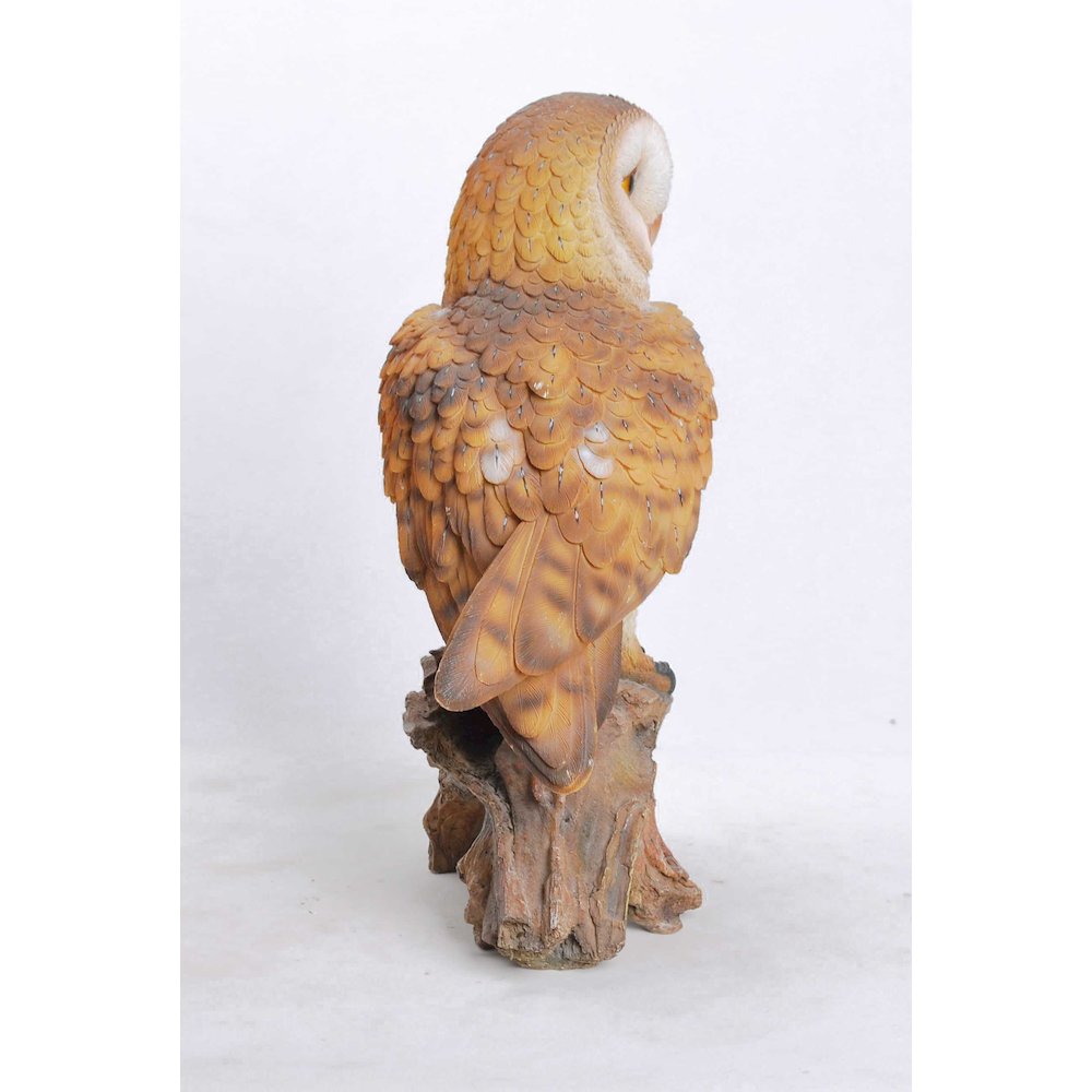 Barn Owl On Branch Statue. Picture 3