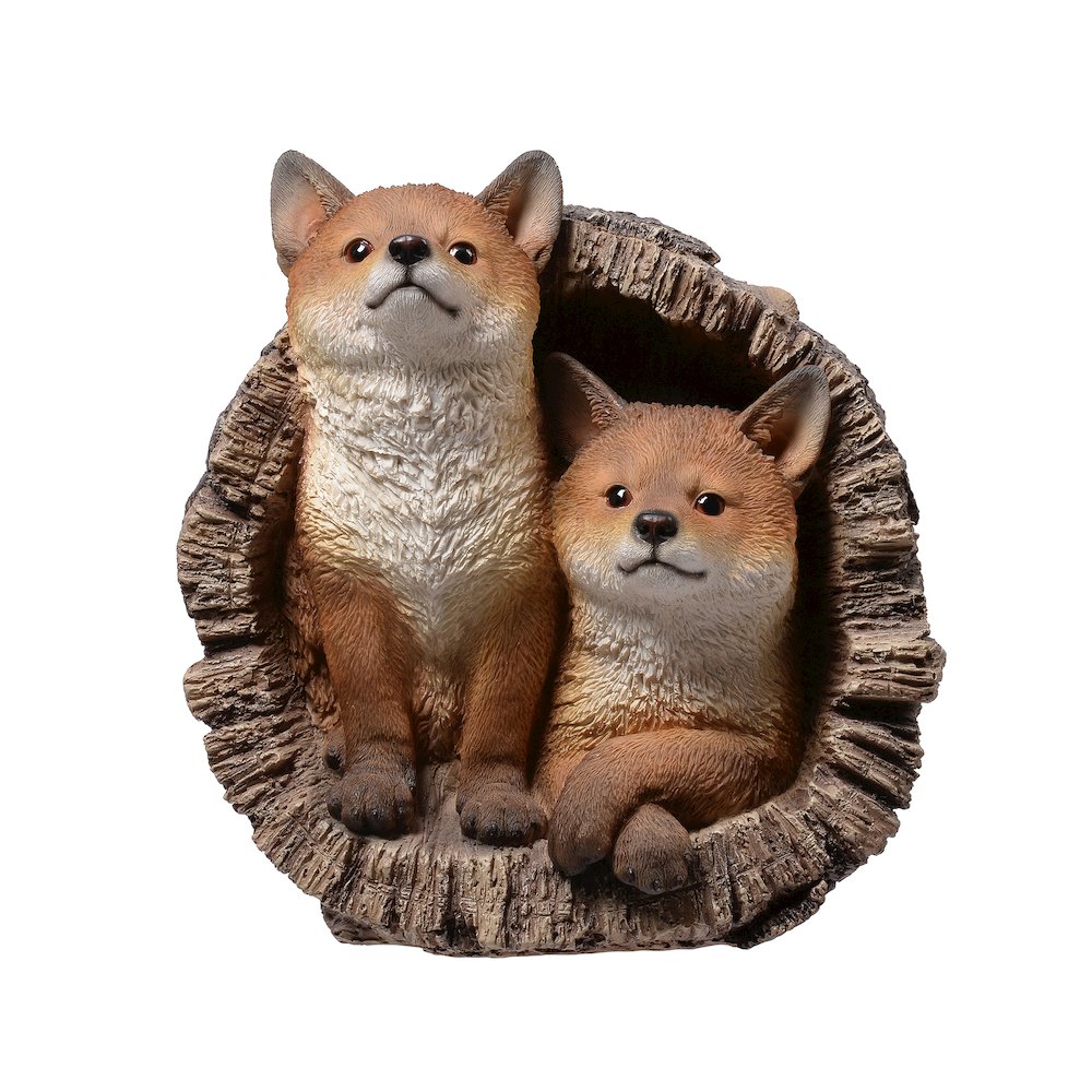 Couple Foxes in Stump (Hi-Line Exclusive). Picture 1