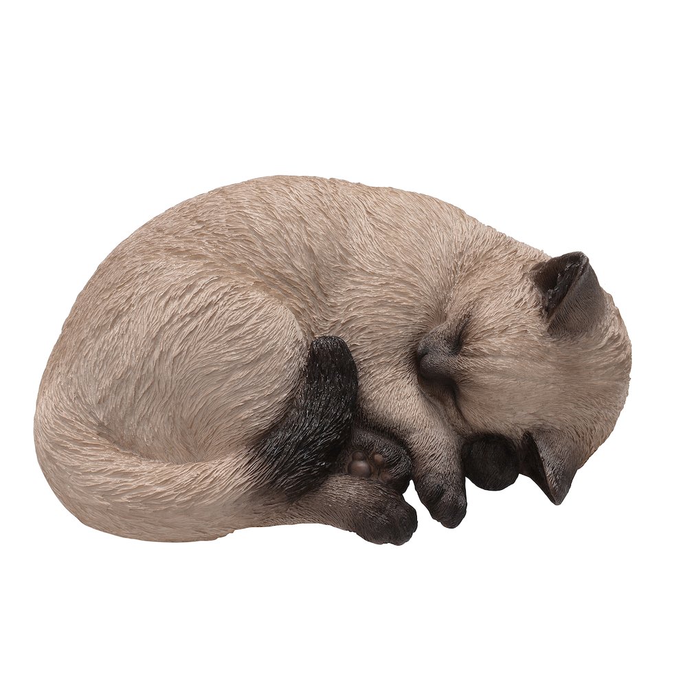 Sleeping Siamese Cat Statue. Picture 1
