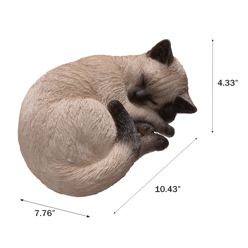 Sleeping Siamese Cat Statue. Picture 3